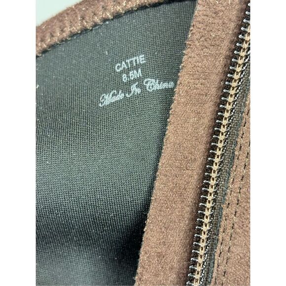 Donald Pliner Women's Cattie Block Heels Side Zip Ankle Bootie Brown Size 8.5 - Picture 7 of 7